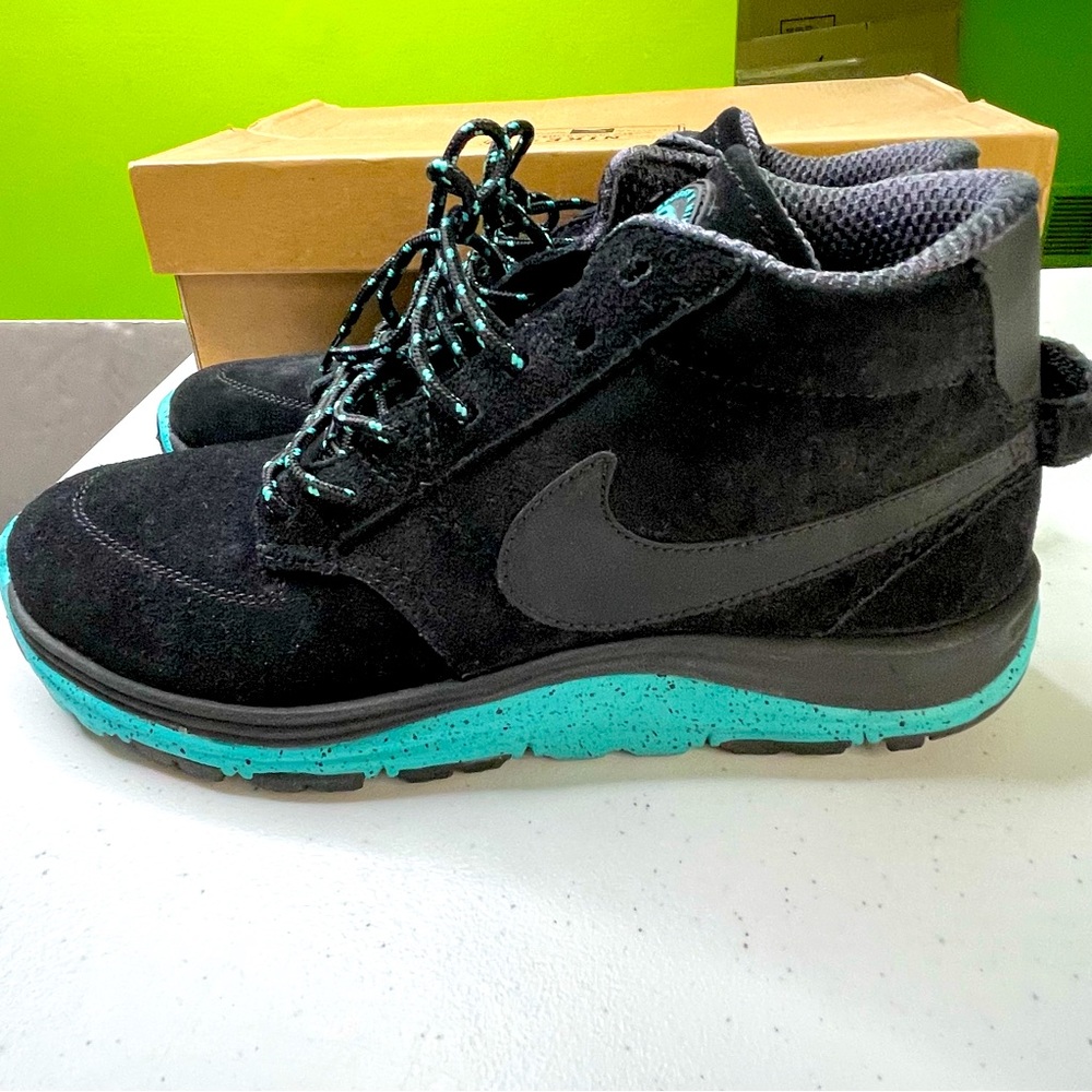 Nike Lunar Braata x Stussy Mid Mens Size 7 Black Suede Sneakers